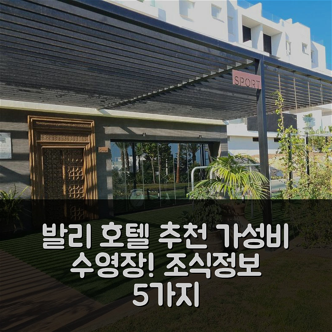 또레비에하 숙소 여행 호텔 추천 레지던스 발리 | 가성비 뛰어난 3성급 수영장과 조식 정보 5가지