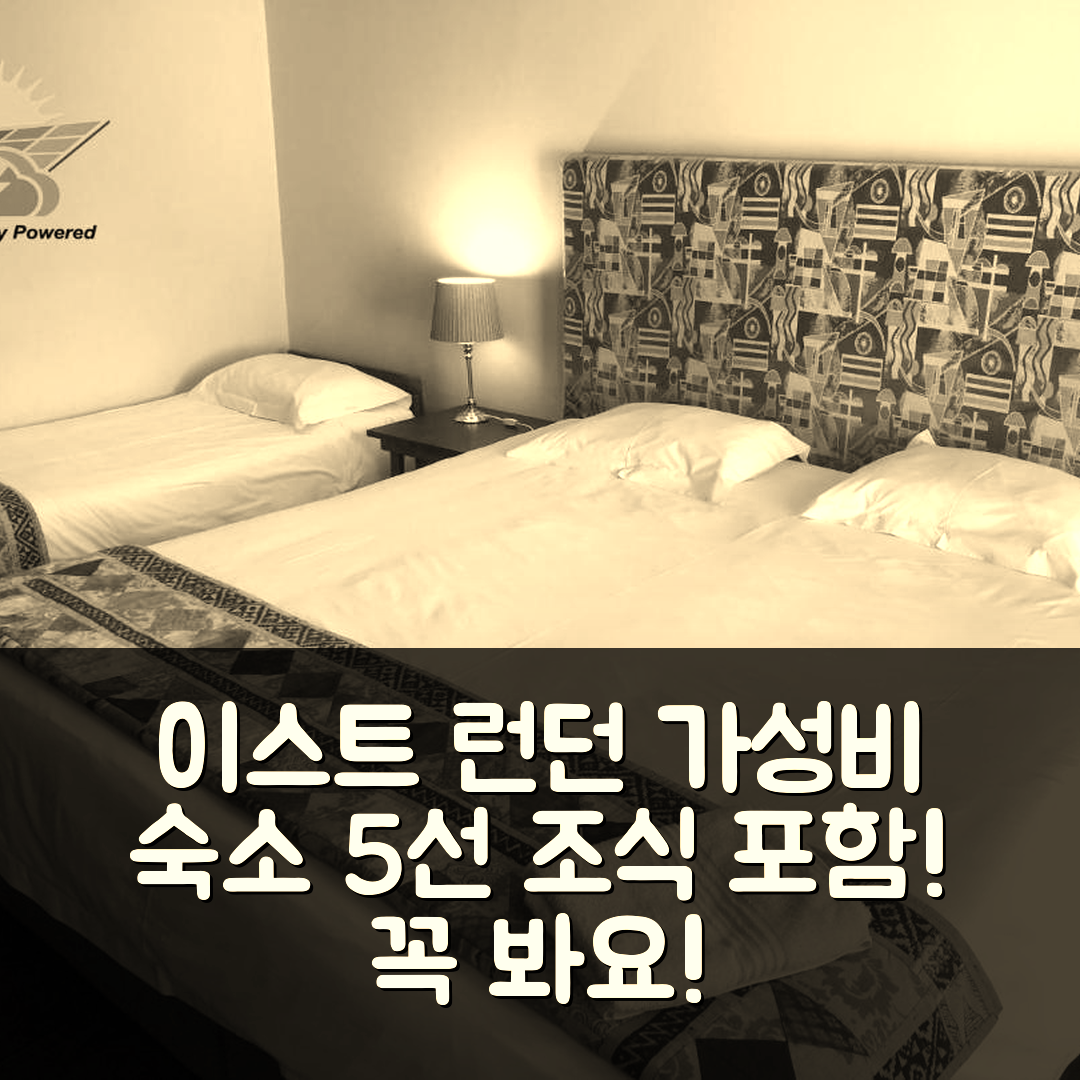 이스트 런던 숙소 여행 호텔 추천 더솔루션 비앤비 | 가성비 좋고 조식 포함된 5가지