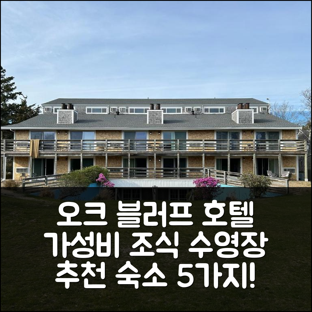 오크 블러프 숙소 여행 호텔 추천 아일랜드 인 | 가성비 뛰어난 조식과 수영장 정보 5가지