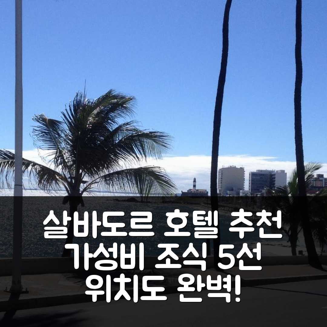 살바도르 숙소 여행 호텔 추천 콘포르토 이 로칼리자상 | 위치와 가성비 뛰어난 5가지 조식 정보